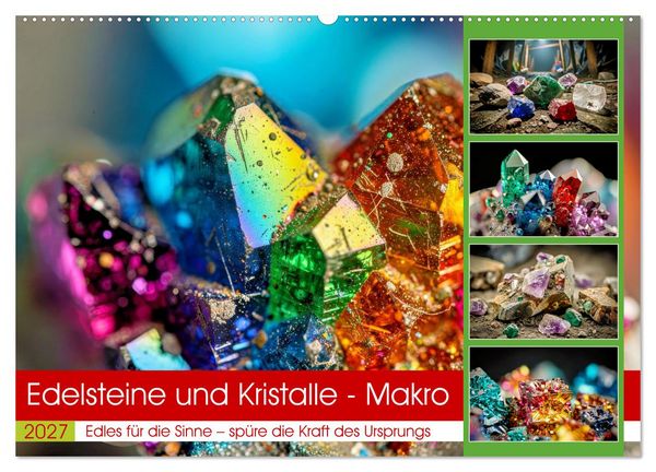 Produktbild: Edelsteine und Kristalle - Makro (Wandkalender 2027 DIN A2 quer), CALVENDO Monatskalender