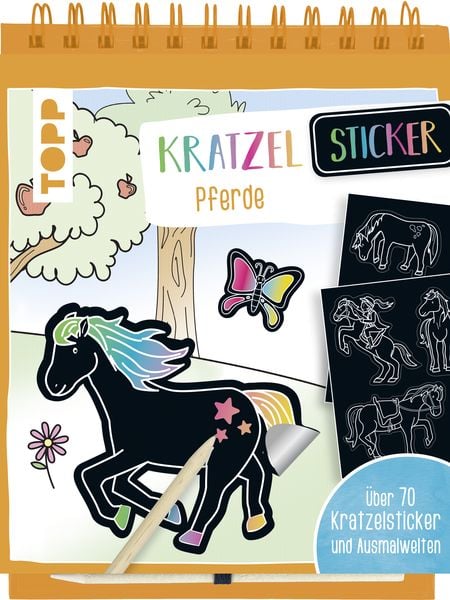 Kratzel-Stickerbuch Pferde, Gebundene Ausgabe von Frechverlag, Frechverlag GmbH, 978-3-7724-8450-6
