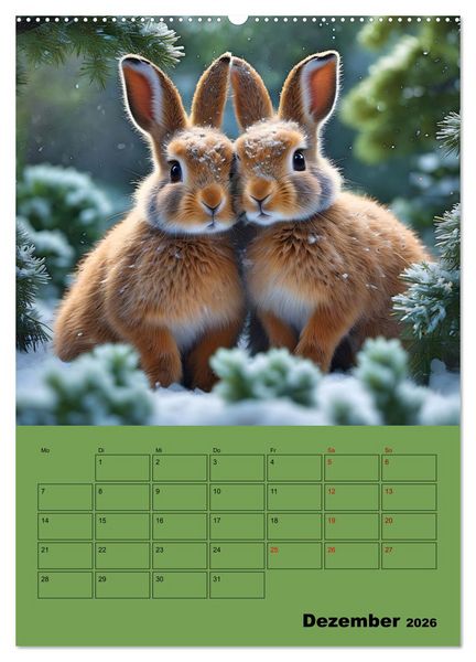 Produktbild: Tierkinder im Zauberwald (hochwertiger Premium Wandkalender 2026 DIN A2 hoch), Kunstdruck in Hochglanz
