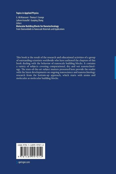 Produktbild: Molecular Building Blocks for Nanotechnology