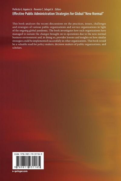 Produktbild: Effective Public Administration Strategies for Global "New Normal"