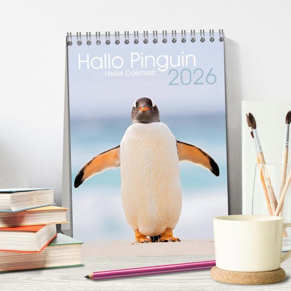 Produktbild: Hallo Pinguin (Tischkalender 2026 DIN A5 hoch), CALVENDO Monatskalender