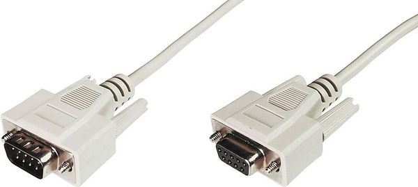 Produktbild: Digitus Seriell Anschlusskabel [1x D-SUB-Stecker 9pol. - 1x D-SUB-Buchse 9pol.] 5.00 m Beige