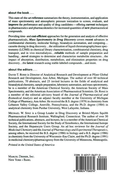 Produktbild: Mass Spectrometry in Drug Discovery