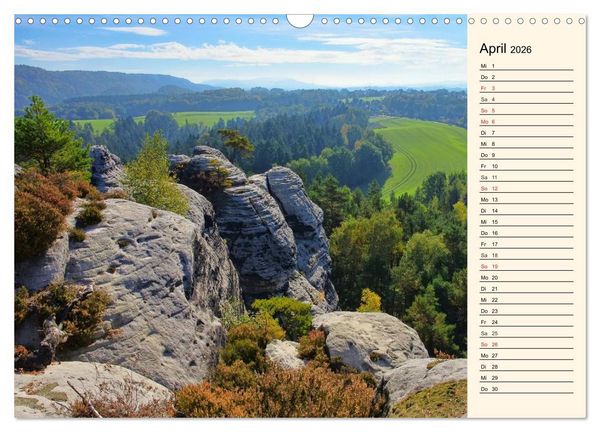 Produktbild: Elbsandsteingebirge (Wandkalender 2026 DIN A3 quer), CALVENDO Monatskalender