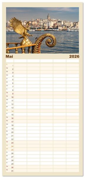 Produktbild: Familienplaner 2026 - T&uuml;rkei - Istanbul mit 5 Spalten (Wandkalender, 21 x 45 cm) CALVENDO