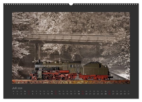 Produktbild: Dampflokomotiven in Spur N (Wandkalender 2026 DIN A2 quer), CALVENDO Monatskalender