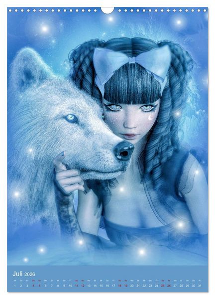 Produktbild: M&auml;dchen im Manga Style (Gothic Art) (Wandkalender 2026 DIN A3 hoch), CALVENDO Monatskalender