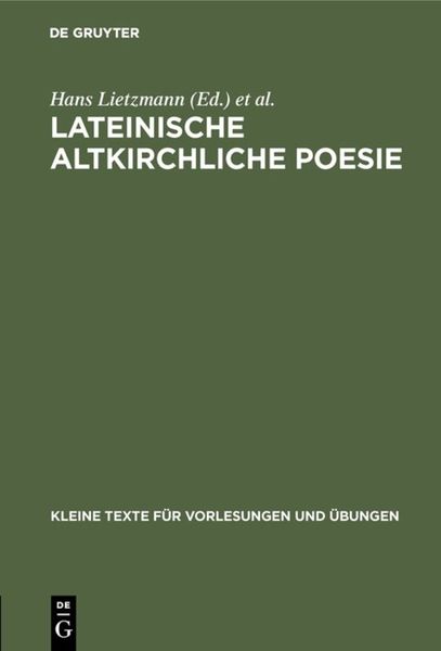 Produktbild: Lateinische altkirchliche Poesie