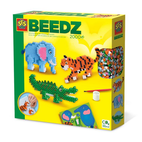 Produktbild: SES CREATIVE B&uuml;gelperlenset BEEDZ Safari Tiere 2000 St&uuml;ck
