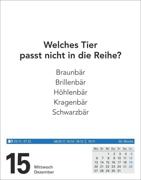 Produktbild: Wissen Tagesabrei&szlig;kalender 2027 - Quizfragen aus Geschichte, Politik, Kultur, Technik und Sport