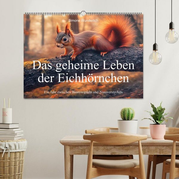 Produktbild: Das geheime Leben der Eichh&ouml;rnchen - Ein Jahr zwischen Baumwipfeln und Nussverstecken (Wandkalender 2026 DIN A2 quer), CALVENDO Monatskalender
