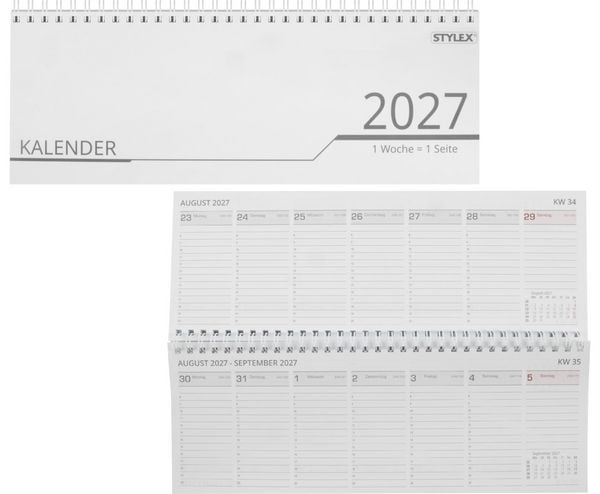 Produktbild: Stylex Schreibtischquerkalender 2027, 32 Blatt