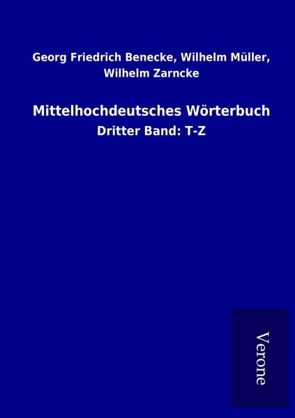 Produktbild: Mittelhochdeutsches W&ouml;rterbuch