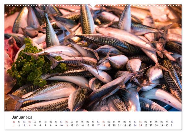 Produktbild: March&eacute; hebdomadaire - Ein Rundgang &uuml;ber einen franz&ouml;sischen Wochenmarkt (Wandkalender 2026 DIN A2 quer), CALVENDO Monatskalender