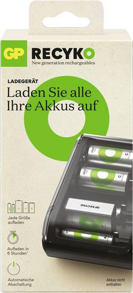 Produktbild: GP B631 Universell Rundzellen-Ladeger&auml;t NiMH 9 V Block, Micro (AAA), Mignon (AA), Baby (C), Mono (D)