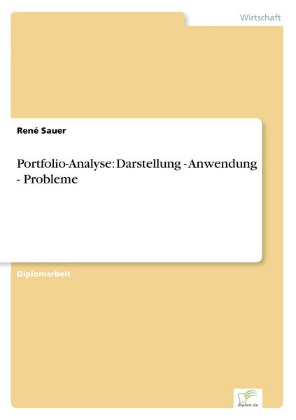 Produktbild: Portfolio-Analyse: Darstellung - Anwendung - Probleme