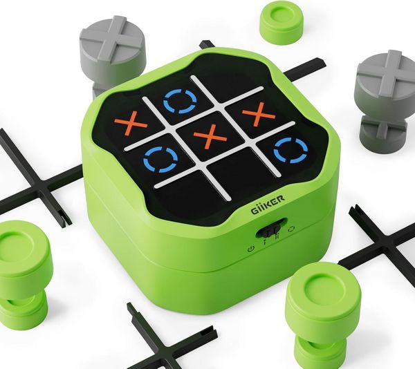 Produktbild: GiiKER Tic Tac Toe Bolt Elektronisches 3-in-1 Puzzle-Handheld-Spielkonsole, Logikspiel f&uuml;r Kinder und Erwachsene, gr&uuml;n