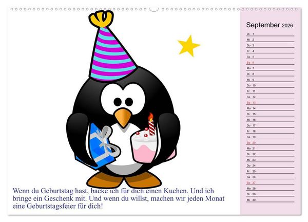 Produktbild: Pinguin-Elfe (Wandkalender 2026 DIN A2 quer), CALVENDO Monatskalender