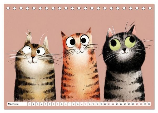 Produktbild: Gute Laune Katzen (Tischkalender 2026 DIN A5 quer), CALVENDO Monatskalender