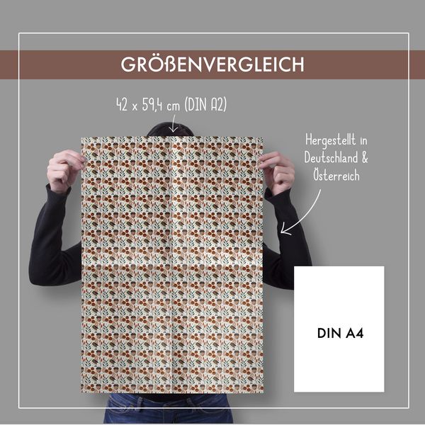 Produktbild: Geschenkpapier Set Weihnachten f&uuml;r Erwachsene: V&ouml;gel (retro, skandinavischer Stil, edel, grau, wei&szlig;)