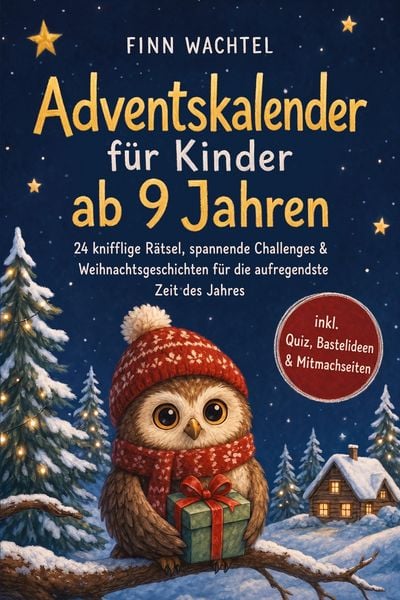 Produktbild: Adventskalender f&uuml;r Kinder ab 9 Jahren: 24 knifflige R&auml;tsel, spannende Challenges & Weihnachtsgeschichten f&uuml;r die aufregendste Zeit des Jahres - inkl. Quiz, Bastelideen & Mitmachseiten