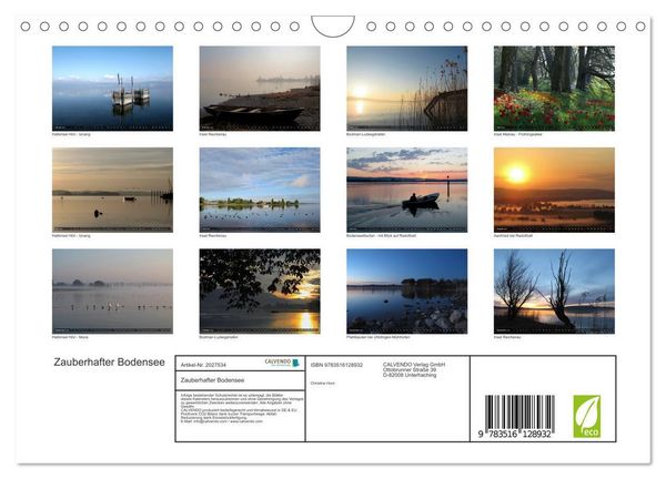 Produktbild: Zauberhafter Bodensee (Wandkalender 2026 DIN A4 quer), CALVENDO Monatskalender
