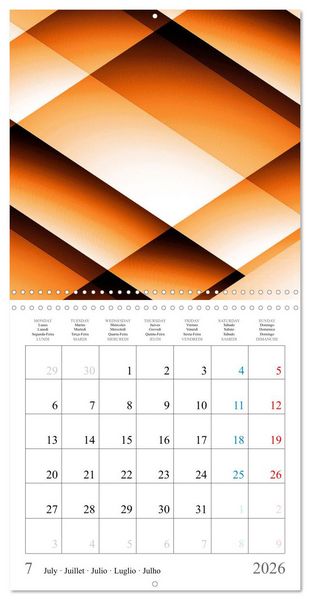 Produktbild: Art abstrait ensoleill&eacute; (Calendrier mural carr&eacute; 2026 30x30 cm) Calendrier double avec une page pour vos prises de notes