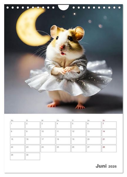 Produktbild: Ballerina Hamster - Eine Sinfonie aus zuckers&uuml;&szlig;e KI Hamstern in T&uuml;ll und Seide (Wandkalender 2026 DIN A4 hoch), CALVENDO Monatskalender
