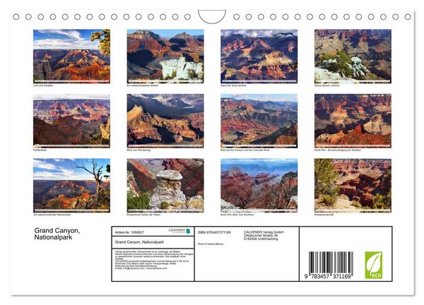 Produktbild: Grand Canyon, Nationalpark (Wandkalender 2026 DIN A4 quer), CALVENDO Monatskalender