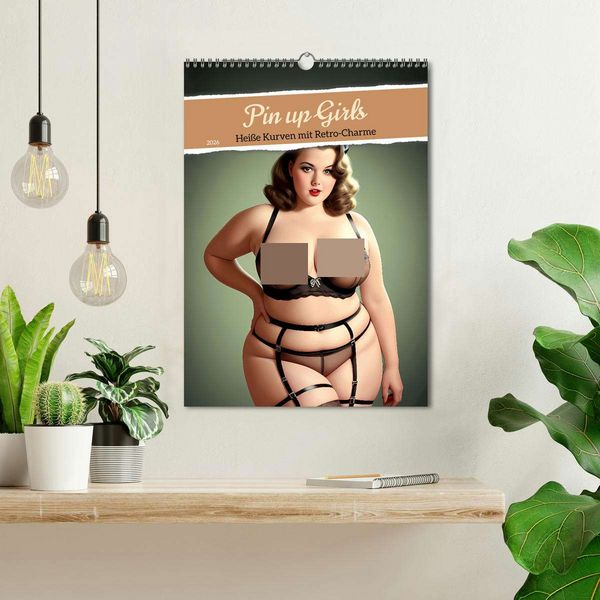Produktbild: Pin up Girls Hei&szlig;e Kurven mit Retro Charme (Wandkalender 2026 DIN A3 hoch), CALVENDO Monatskalender