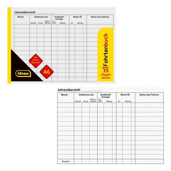 Produktbild: Idena Fahrtenbuch DIN A6 40 Blatt