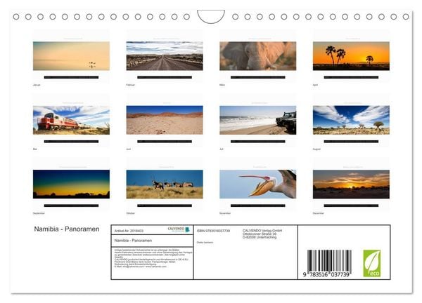 Produktbild: Namibia - Panoramen (Wandkalender 2026 DIN A4 quer), CALVENDO Monatskalender