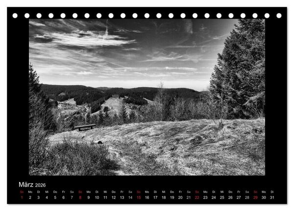 Produktbild: Harz-Bilder in monochrome (Tischkalender 2026 DIN A5 quer), CALVENDO Monatskalender
