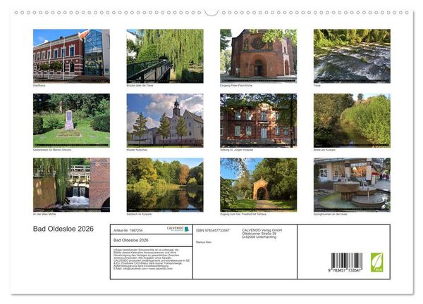 Produktbild: Bad Oldesloe 2026 (hochwertiger Premium Wandkalender 2026 DIN A2 quer), Kunstdruck in Hochglanz