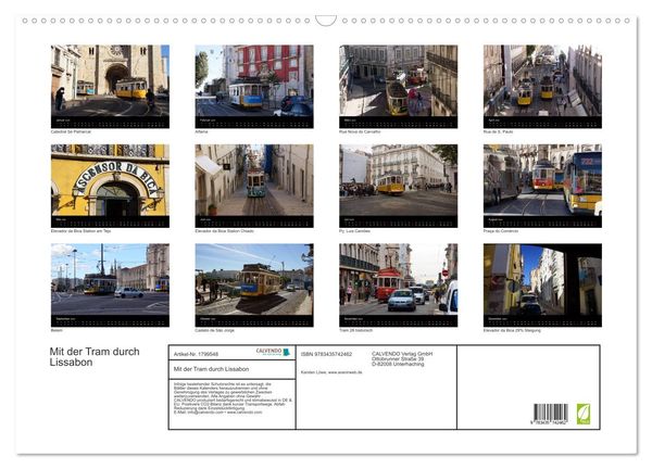 Produktbild: Mit der Tram durch Lissabon (Wandkalender 2025 DIN A2 quer), CALVENDO Monatskalender