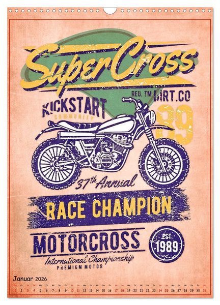 Produktbild: Motorrad Nostalgie (Wandkalender 2026 DIN A3 hoch), CALVENDO Monatskalender