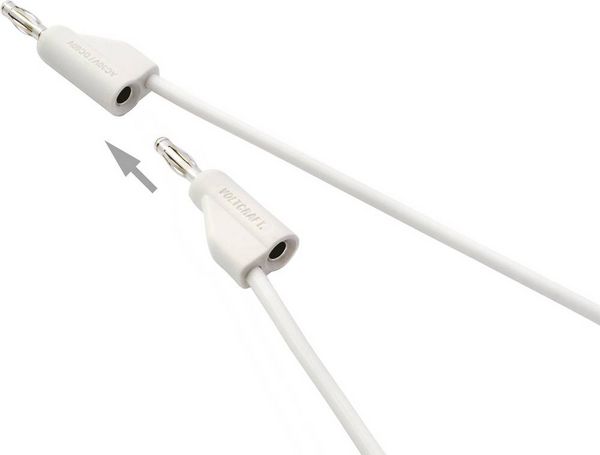 Produktbild: VOLTCRAFT MSB-300 Messleitung Lamellenstecker 4mm Silikon 1.00m Wei&szlig; 1St.