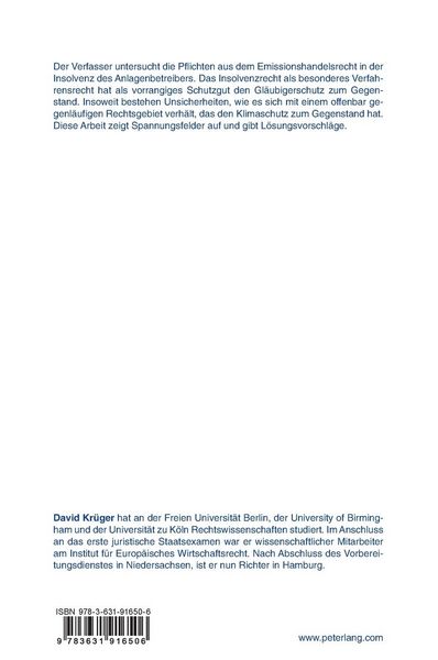 Produktbild: Die emissionshandelsrechtlichen Pflichten in der Insolvenz des Anlagenbetreibers