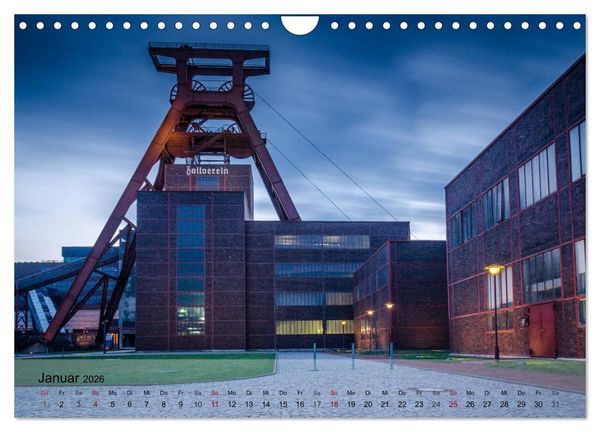 Produktbild: Zeche und Kokerei Zollverein Essen: Industrie-Architektur (Wandkalender 2026 DIN A4 quer), CALVENDO Monatskalender