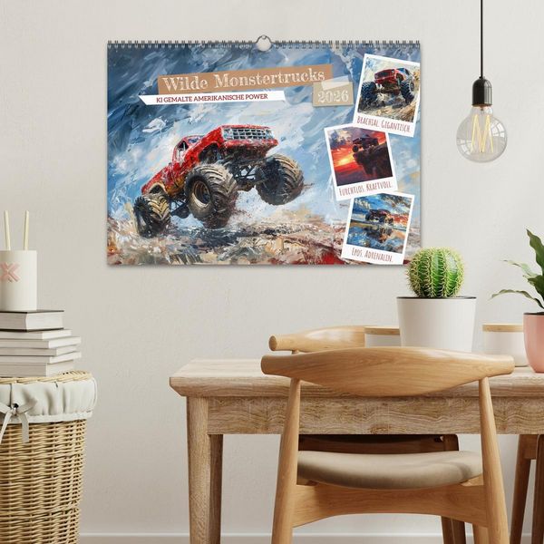 Produktbild: Wilde Monstertrucks (Wandkalender 2026 DIN A3 quer), CALVENDO Monatskalender