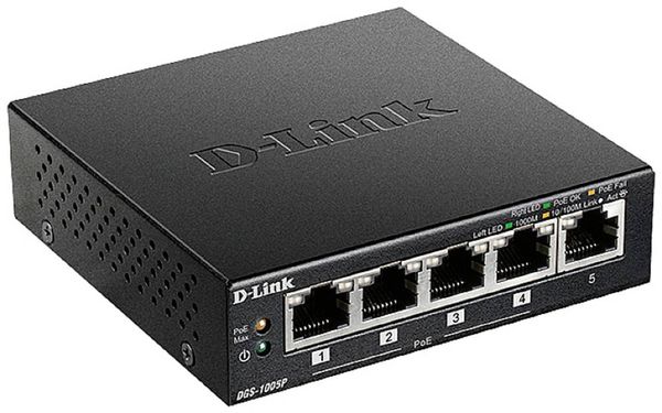 D-Link DGS-1005P/E Netzwerk Switch 5 Port 1 / 10 GBit/s