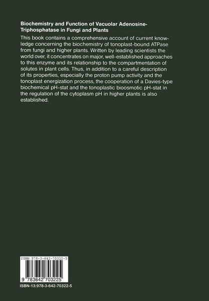 Produktbild: Biochemistry and Function of Vacuolar Adenosine-Triphosphatase in Fungi and Plants