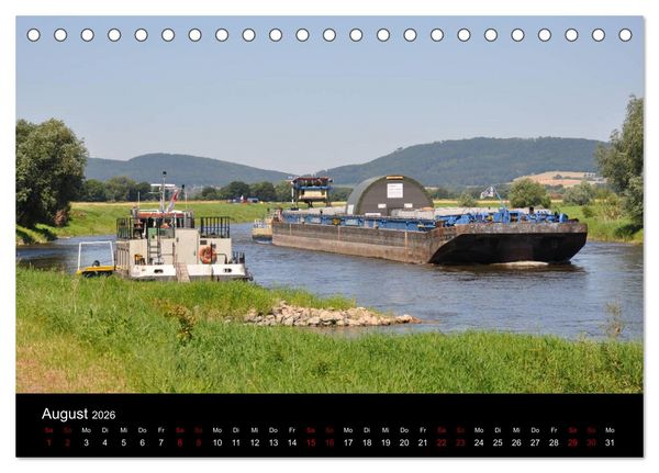 Produktbild: Schiffe auf der Oberweser (Tischkalender 2026 DIN A5 quer), CALVENDO Monatskalender