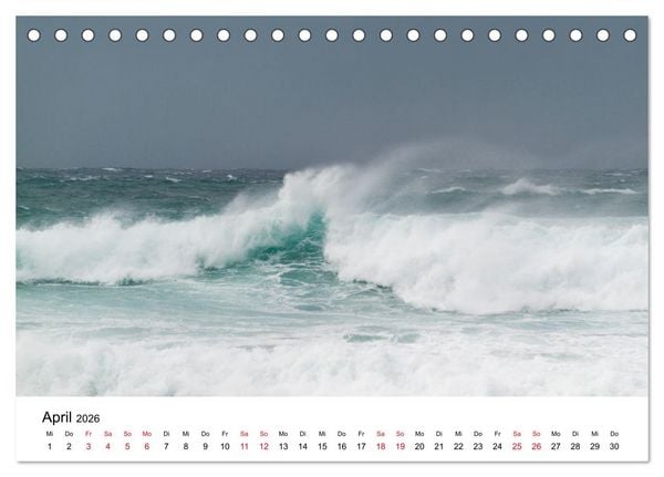 Produktbild: Naturschauspiel Wellen (Tischkalender 2026 DIN A5 quer), CALVENDO Monatskalender