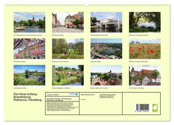 Produktbild: Die Havel entlang - Brandenburg, Rathenow, Havelberg (Wandkalender 2026 DIN A2 quer), CALVENDO Monatskalender
