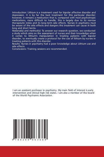 Produktbild: Role of nurses in the initiation and surveillance of Lithium treatment