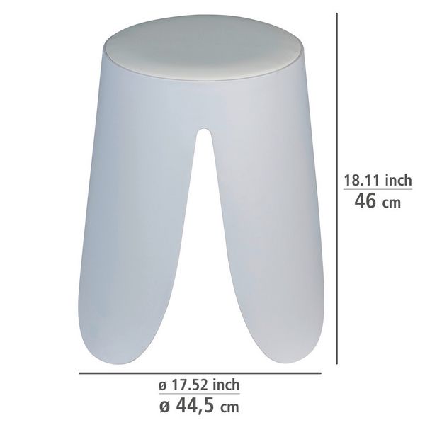 Produktbild: Badhocker Mod. Comiso Wei&szlig; matt, belastbar bis 180 kg