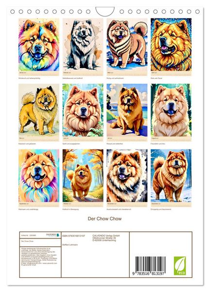 Produktbild: Der Chow Chow (Wandkalender 2027 DIN A4 hoch), CALVENDO Monatskalender