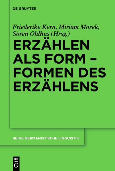 Produktbild: Erz&auml;hlen als Form &ndash; Formen des Erz&auml;hlens